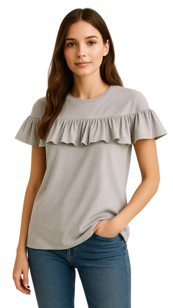 Majica DONNEL  Dannin - pamučna s volanom S-XL