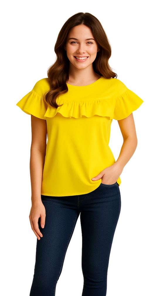 Majica DONNEL  Dannin - pamučna s volanom S-XL