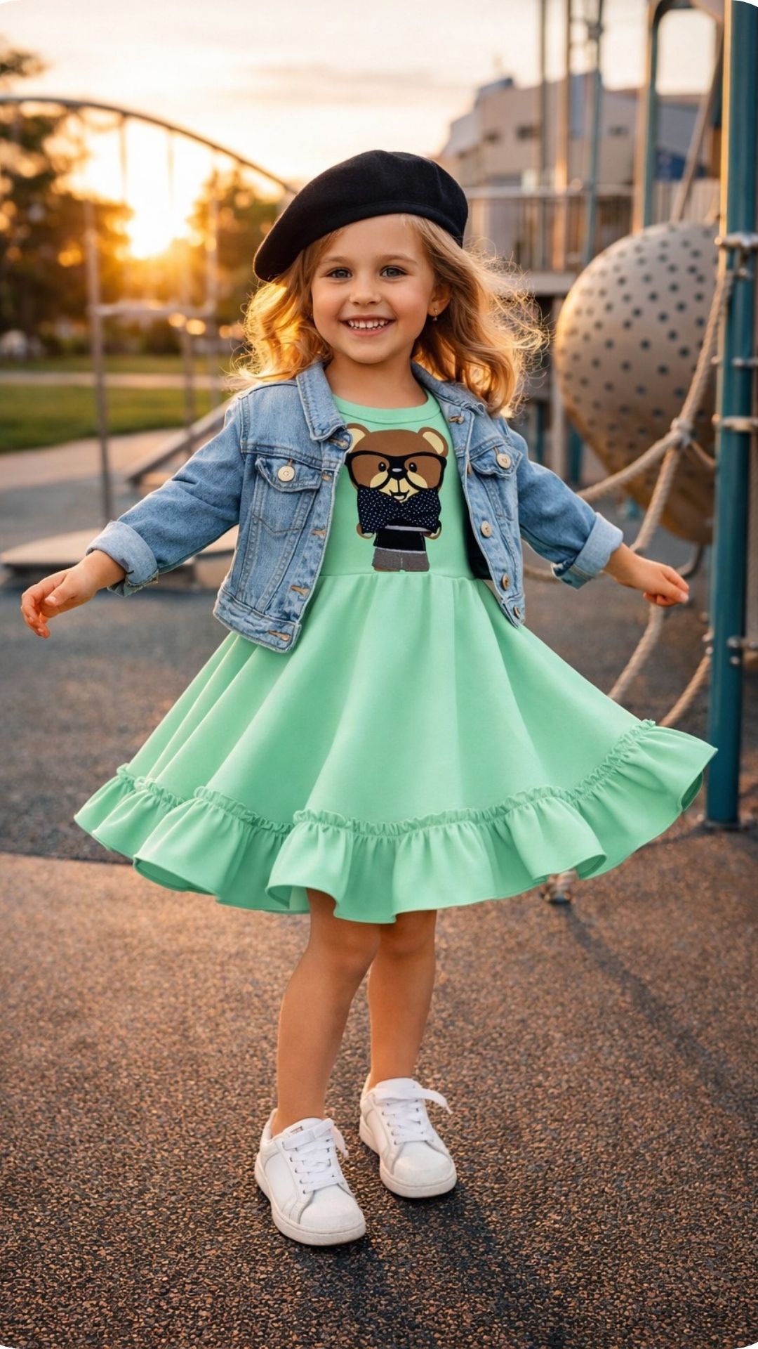 Dječja haljina DONNEL Ani - balerina kroj, pamuk s elastinom (2)