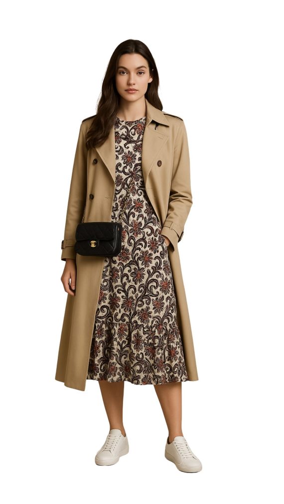 Donnel Sani haljina - midi viskoza, kratki rukav, floral print, bež baloner