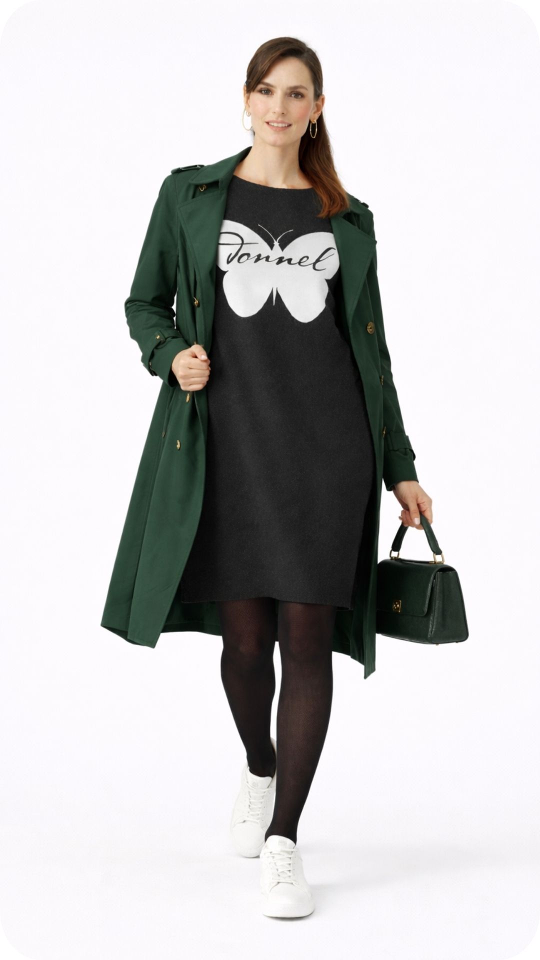 DONNEL Fly - pamučna haljina s leptir motivom S/M veličina