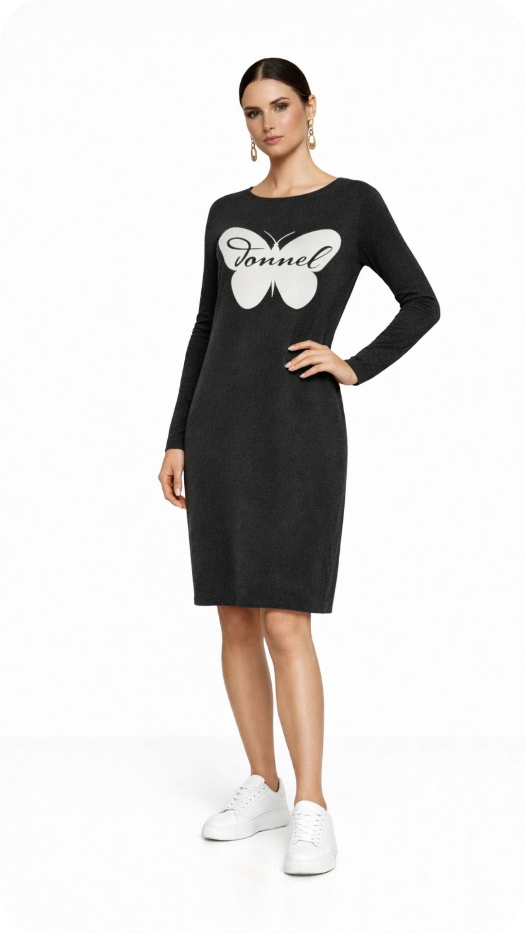 DONNEL Fly - pamučna haljina s leptir motivom S/M veličina